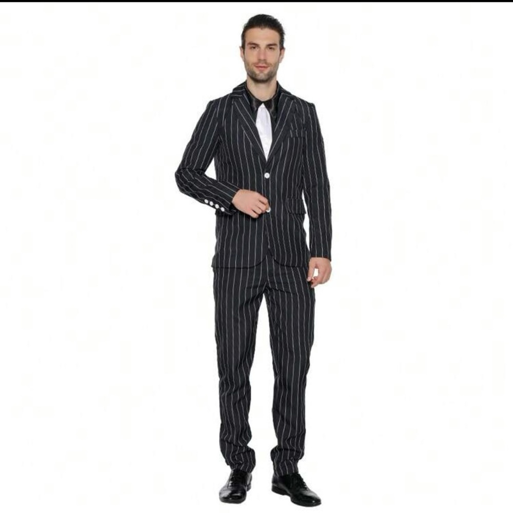 SHEIN Men's Dark Pinstripe Suit